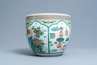 A Chinese famille verte jardini&egrave;re, 19th C.