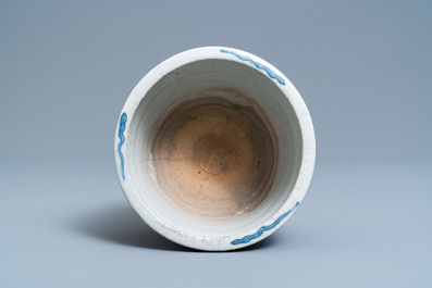 A Chinese blue and white Swatow tripod censer, Ming
