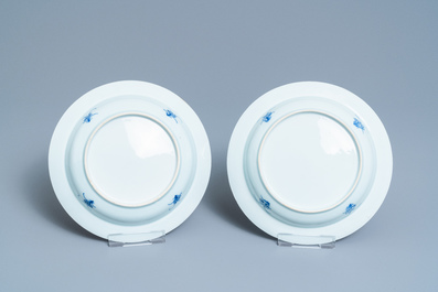 Six Chinese blue and white plates, Yongzheng/Qianlong