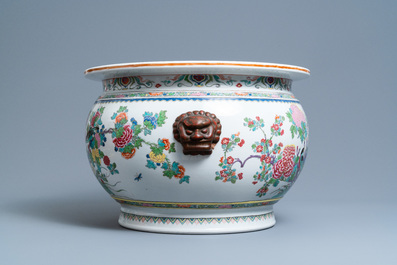 A large round Chinese famille rose-style jardini&egrave;re, Samson, Paris, 19th C.