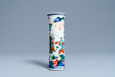 A Chinese wucai 'sleeve' vase, Transitional period