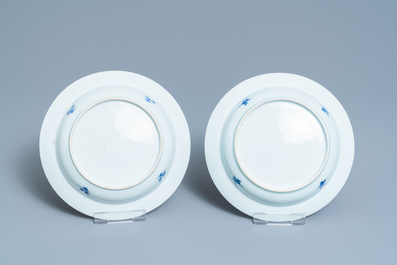 Six Chinese blue and white plates, Yongzheng/Qianlong