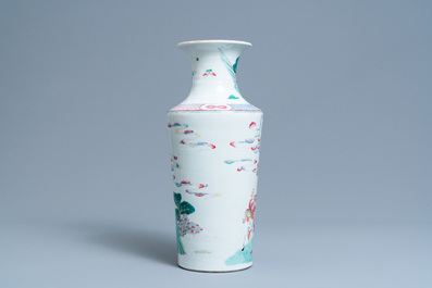 A Chinese famille rose 'horseriders' vase, 19th C.