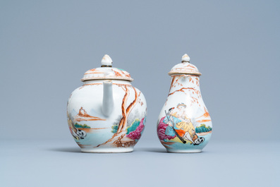 Un service &agrave; th&eacute; en porcelaine de Chine famille rose pour le march&eacute; europ&eacute;en, Qianlong