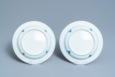 Six Chinese blue and white plates, Yongzheng/Qianlong