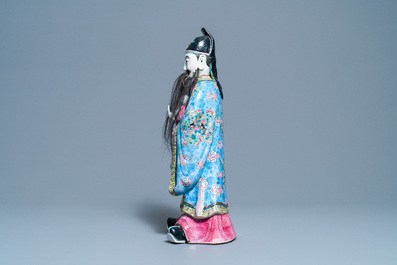 A tall Chinese famille rose 'Fu Xing' figure, 19th C.