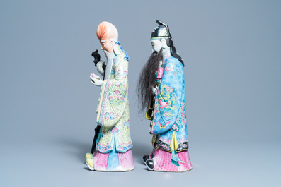 Two tall Chinese famille rose 'Star god' figures, 19th C.