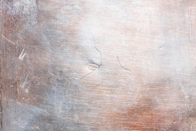 A large Chinese silver teapot and cover, 19th C.