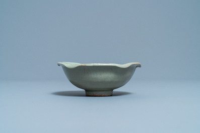 A Chinese Longquan celadon 'turtle in lotus flower' bowl, Song/Yuan