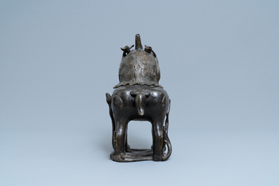 A large Chinese bronze 'Luduan' censer, Ming