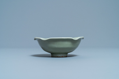 A Chinese Longquan celadon 'turtle in lotus flower' bowl, Song/Yuan