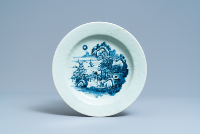 Six Chinese blue and white dishes, Wanli and later