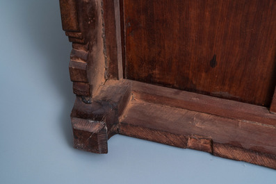 A Chinese mother-of-pearl-inlaid wooden two-door cabinet, 19th C.