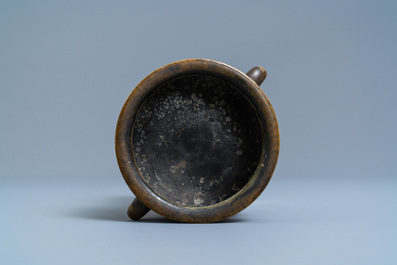 A Chinese bronze censer, Xuande mark, Qing