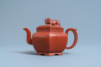 A Chinese Yixing stoneware teapot and cover, Kangxi