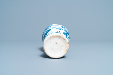 A Chinese blue and white 'meiping' vase with cranes, Wanli