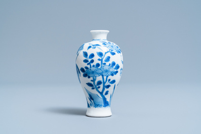 A small Chinese blue and white 'boy on horseback' vase, Kangxi