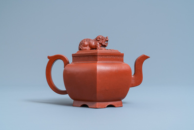 A Chinese Yixing stoneware teapot and cover, Kangxi