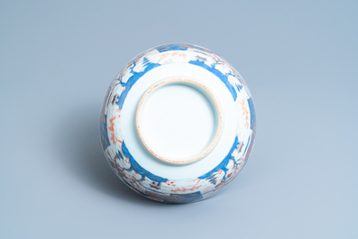 A pair of large Chinese Imari-style bowls, Kangxi