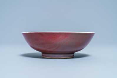 A Chinese monochrome liver-red bowl, 19th C.