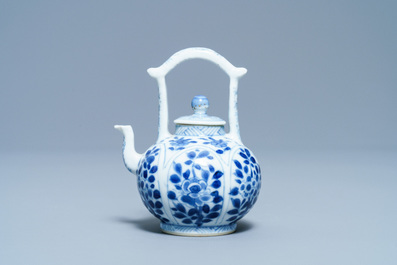 A Chinese blue and white miniature teapot, Kangxi