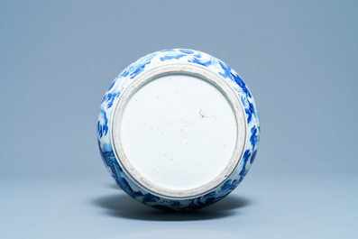 A Chinese blue and white pear-shaped 'immortals' vase, Kangxi