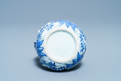 A Chinese blue and white 'pomegranate' kendi, Wanli