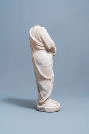 A Roman marble statue of a philosopher holding a parchment roll, ca. 2nd C.