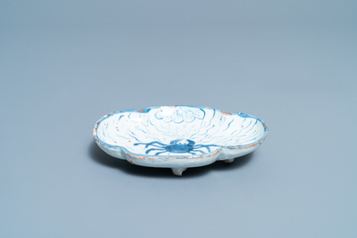 A Chinese blue and white ko-sometsuke 'crab' dish for the Japanese market, Tianqi