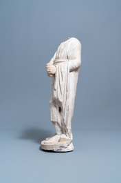 A Roman marble statue of a philosopher holding a parchment roll, ca. 2nd C.