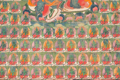 A 'Green Tara' thangka, Tibet, 18/19th C.