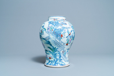 A Chinese doucai '100 boys' vase, Yongzheng/Qianlong