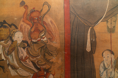Chinese school, inkt en kleur op papier, 19e eeuw: 'De koning van de hel'