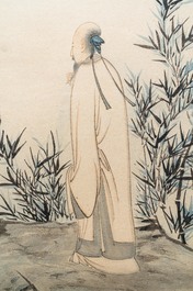 Zhang Daqian (1899-1983), encre et couleurs sur papier: 'Parmi les bambous', dat&eacute; 1949