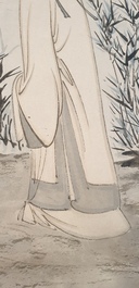 Zhang Daqian (1899-1983), encre et couleurs sur papier: 'Parmi les bambous', dat&eacute; 1949