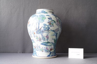 A Chinese doucai '100 boys' vase, Yongzheng/Qianlong