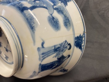 Two Chinese blue and white bowls, Kangxi