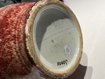 Een Chinese monochrome vaas met perzikbloesemglazuur, 18/19e eeuw