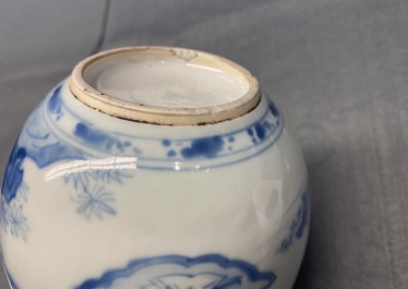 A Chinese blue and white pear-shaped bottle vase, Kangxi