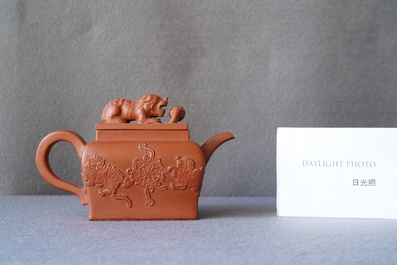 A Chinese Yixing stoneware teapot and cover, Kangxi