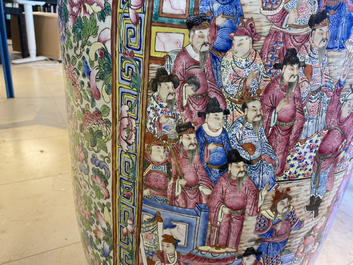 A pair of massive Chinese famille rose vases, 19th C.