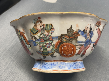A lobed Chinese famille rose bowl, Tongzhi mark and of the period