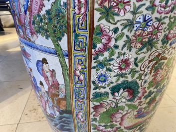 A pair of massive Chinese famille rose vases, 19th C.