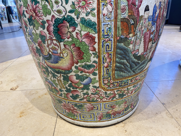 A pair of massive Chinese famille rose vases, 19th C.