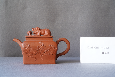 A Chinese Yixing stoneware teapot and cover, Kangxi