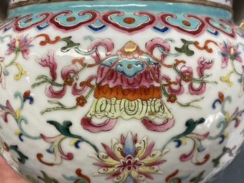An imperial Chinese famille rose 'bajixiang' tripod censer, Daoguang mark and of the period