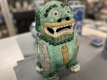 A large Chinese verte biscuit model of a luduan, probably Kangxi