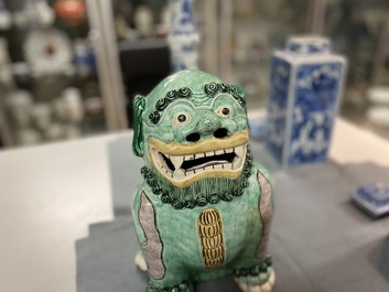 A large Chinese verte biscuit model of a luduan, probably Kangxi