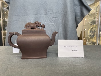 A large Chinese Yixing stoneware teapot and cover, Kangxi