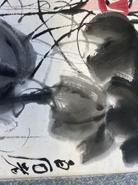 Qi Baishi (1864 - 1957), encre et couleurs sur papier, mont&eacute; en rouleau: 'Belles-de-jour'